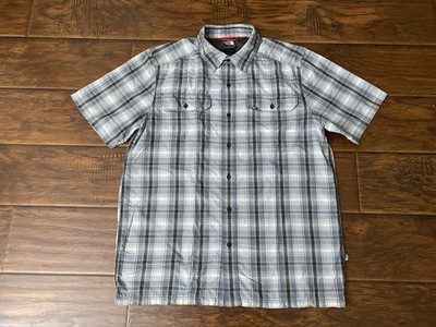 The North Face Mens Plaid Button Hiking Outdoor Shirt Dual Pockets Size M