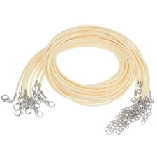 10pcs Waxed Necklace Cord Bulk, 23" and 2mm Dia Necklace String, Beige White