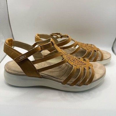 JBU Jambu Women s Size 8.5 Tan Gladiator Comfort Sandals Cushioned Straps