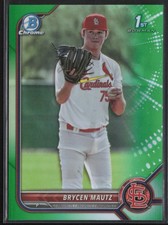 2022 Bowman Draft #BDC-124 Brycen Mautz Chrome Green Refractor #/99