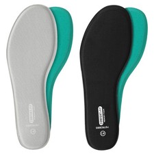 Memory Foam Insoles 2 Pairs Gray Black Cushion Inserts US10 for Flat Feet