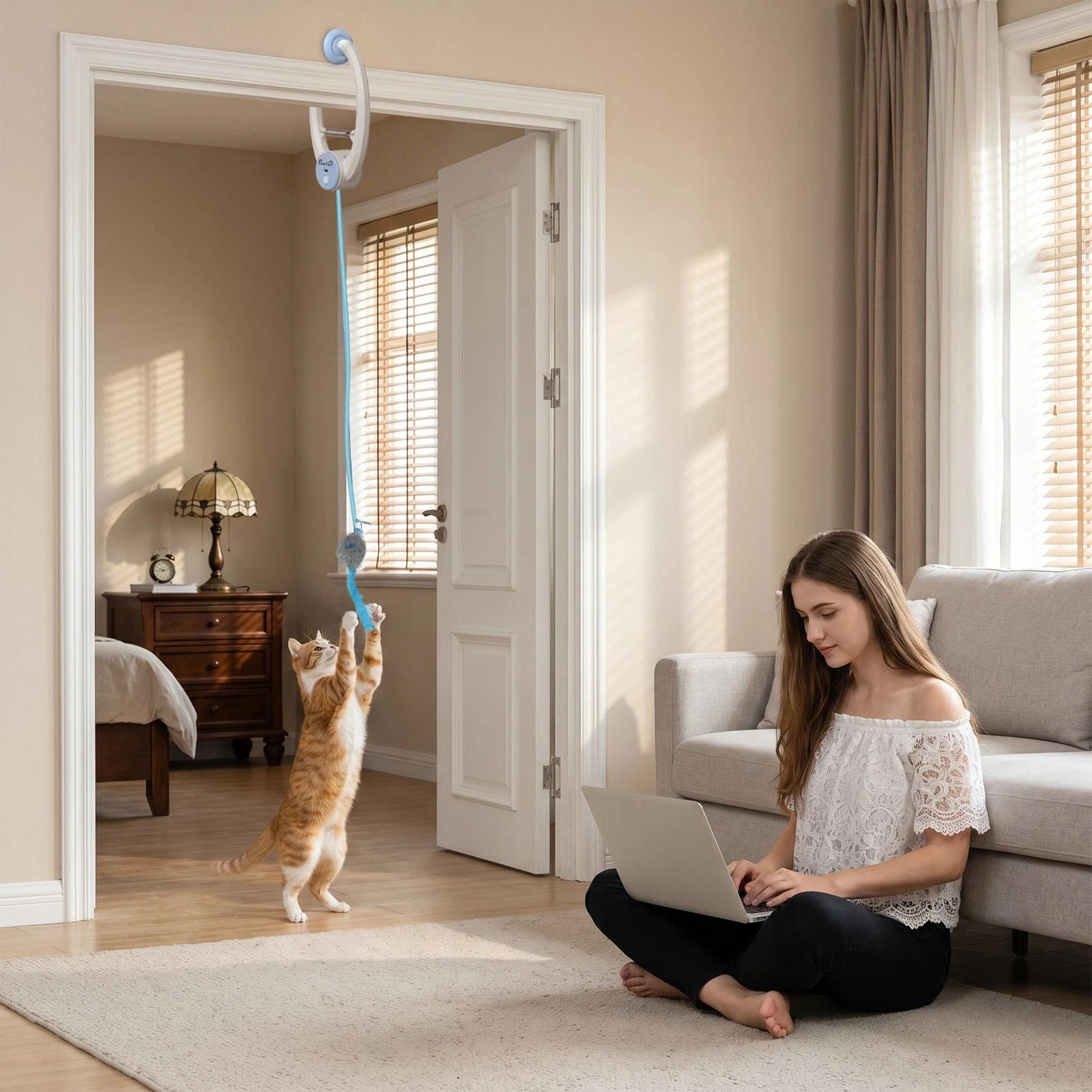 Interactive Cat Toys Door Hanging Bouncing Mouse Teaser Automatic Cat Toy
Opens in a new window or t