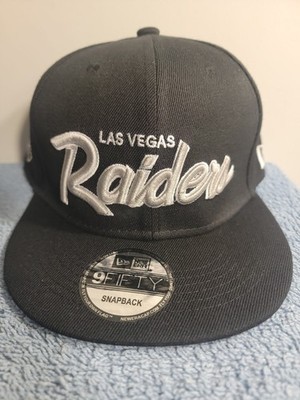 LAS VEGAS RAIDERS NFL New Era Snapback Hat Black- Grey Cap Adjustable Flat Bill