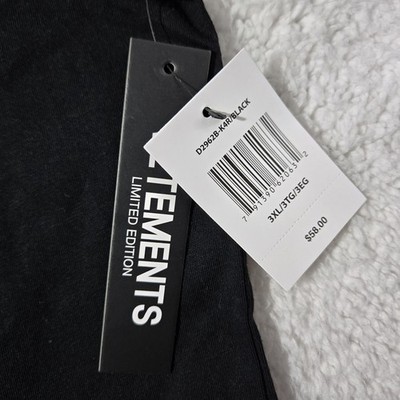 New Vetements Mens Size 3XL Black T Shirt By Drill Clothing $58 | eBay