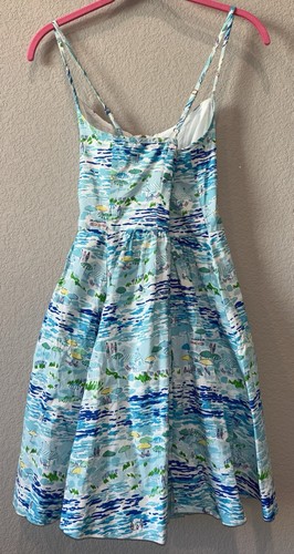 Lilly Pulitzer Alexi High Tide Beach Resort Mini Dress Spaghetti Strap Womens 4 - Picture 2 of 5