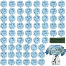 Artificial Hydrangea Flowers Bulk 64PCS with Stems Full Fluffy Silk Hydrangea...