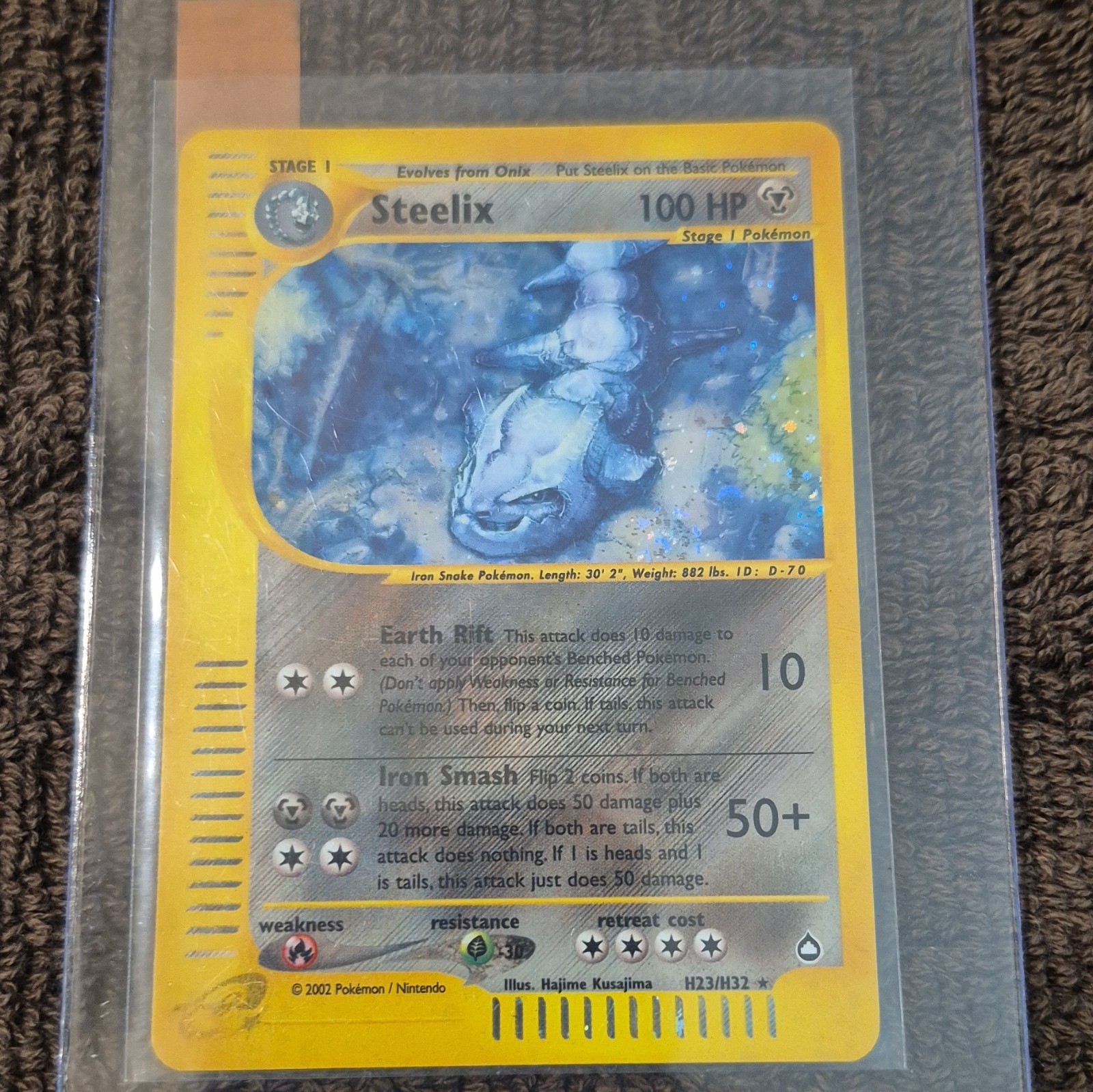 Pokémon TCG Steelix Holo Rare Aquapolis H23/H32 2002 Eng NM gradeable copy!