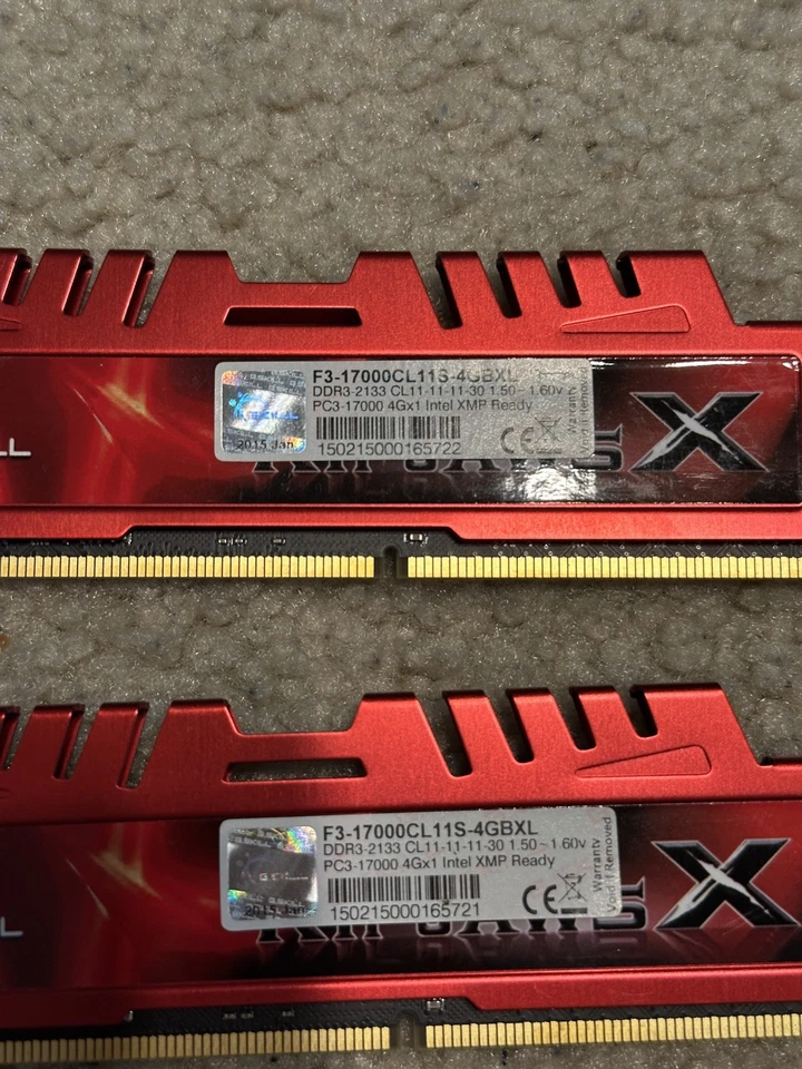 G.SKILL ARES 8GB(2x 4GB) F3-17000CL11D-8GBXL PC3 Desktop RAM Untested - Image 2 of 3