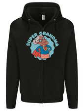 Super Grandma Funny Grandparents Day Mens Zip Up Hoodie
