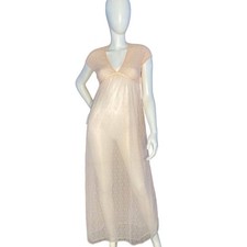 1970s Sheer Pink Nylon Nightgown   Donna Richards for Gilligan O  Malley Petite