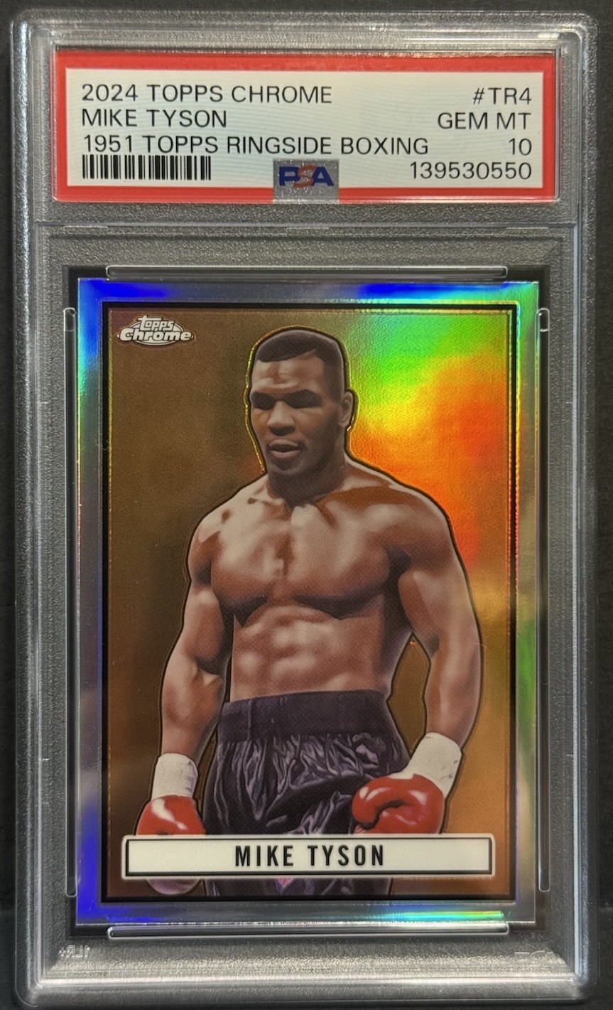 2024 Topps Chrome Boxing Legend Mike Tyson 1951 Ringside Boxing PSA Gem Mint 10 view 2