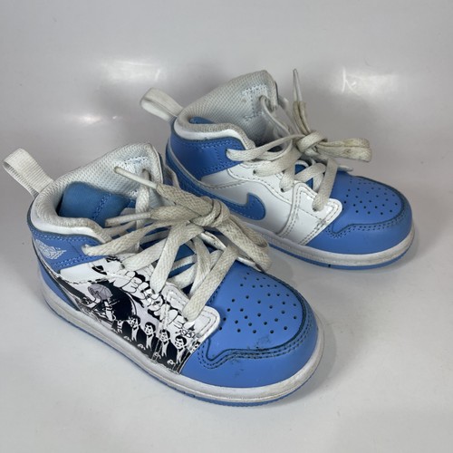 Toddler's Jordan 1 Mid SS "Game Winner" White/University Blue-Starfish Size US7C - Picture 4 of 11