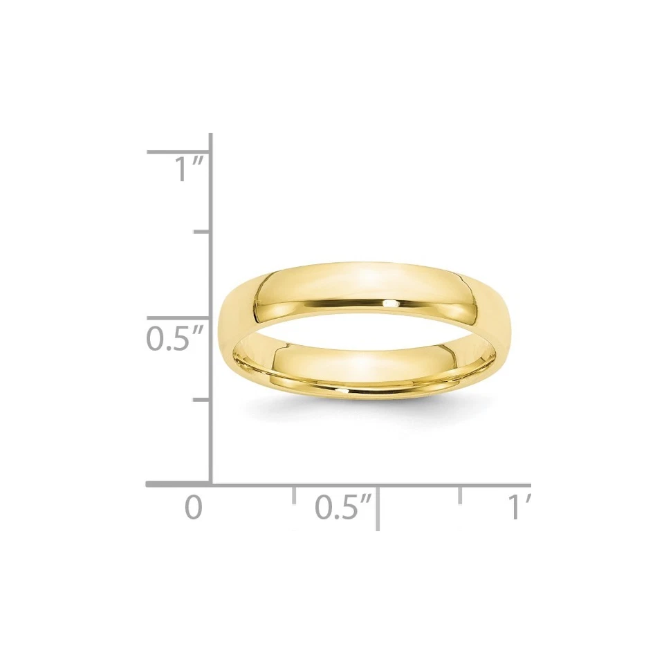 10k Yellow Gold 4mm Lightweight Comfort Fit Wedding Band Ring Size 10 - Image 3 of 4