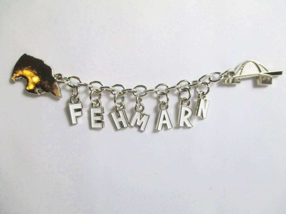 Fehmarn magnet metal souvenir Germany Baltic Sea with chain 16 cm!!
