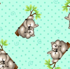 AE Nathan Comfy Flannel Prints ~ 1056-60 - Koala Bears ~ Per Half Yard