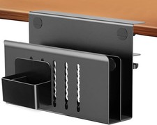 2 Tier Desk Side Storage Organizer Clamp On Laptop Holder Caddy 30 Lbs Load
