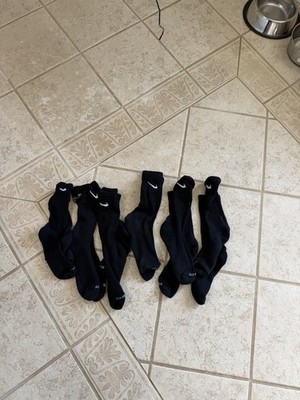 Nike Dri-FIT Everyday Plus Cushioned Crew Socks Black/White Size L- 6 Pairs