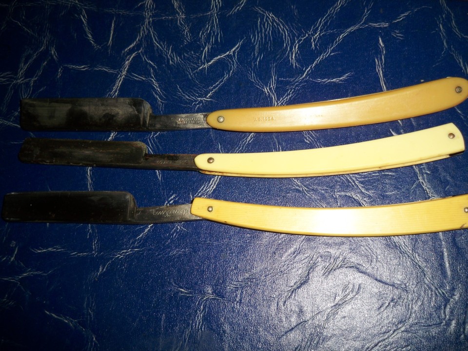 Lot of 3 Vintage Straight Razors - King Razor Mfg., SPIKE & Burrell ...