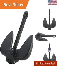 Navy Fluke 15-Pound Cast Iron Boat Anchor for Maximum Grip in Sand & Mud