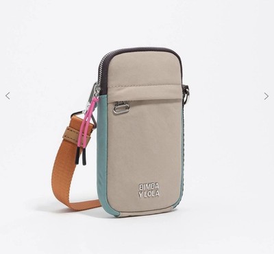 New Bimba Y Lola Crossbody cell Bag  multicolor Nylon Adjustable Strap Zip Pocke