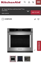 BRAND NEW IN BOX KitchenAid KOSE500ESS 30" Stainless Single Wall Oven MSRP $2649