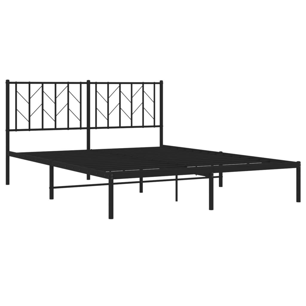 Cadre de lit avec tête de lit Noir 120x200 Tissu | Leroy Merlin