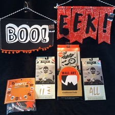 Lot of 6 Halloween Decorations Banners Wall Art Garland New