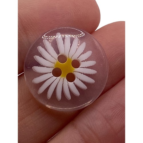 Transparent Clear Daisy Flower 4 Hole Sewing Knitting Buttons 20mm To 11.5mm - Picture 5 of 29