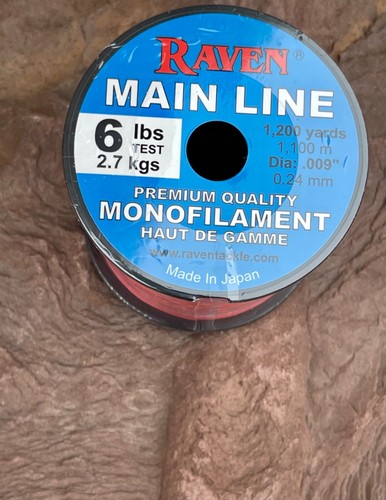 Raven Premium Monofilament fishing Line, 6 Lb Test Pink, 1200 Yds - Picture 3 of 3