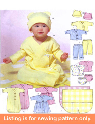 SEWING PATTERN Sew Baby Girl Boy Layette Clothes Bunting