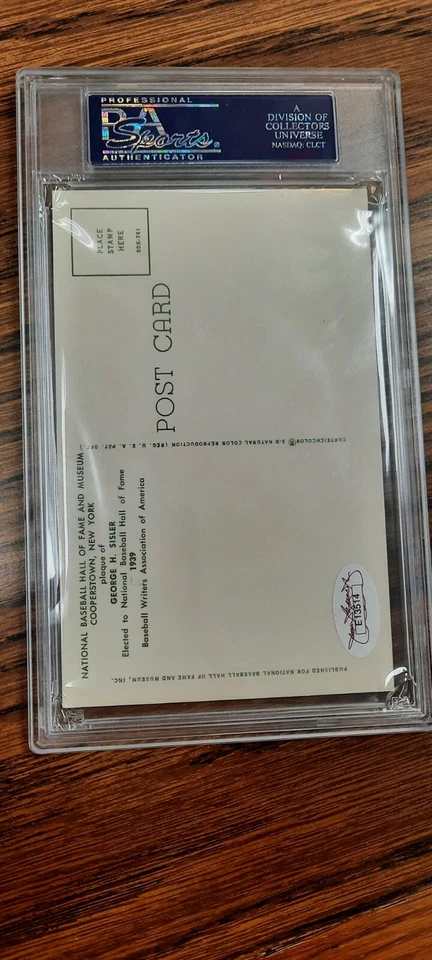 George Sisler SIGNED AUTOGRAPHED HOF PLAQUE POSTCARD PSA/DNA NM MT 8 - Image 2 of 4