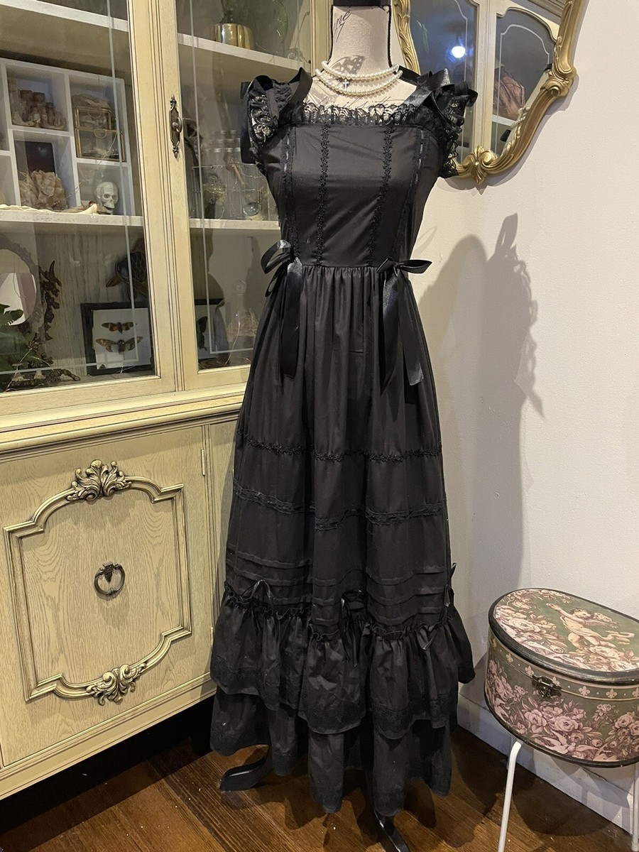 Gothic Lolita Floral Lace Ruffle Full Length Maxi Dress S Fairy Goth Lip Service | eBay Gothic Lolita Floral Lace Ruffle Full Length Maxi Dress S Fairy Goth Lip Service | eBay
