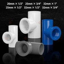 1/2" 3/4" 1" Female Thread PVC Tee Water Pipe Fitting Conduit Connector Adapter
