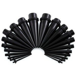18er Set Schwarz Dehnstift Dehner Dehnstab Taper Ohr Plug Tunnel Piercing Dehn Ebay