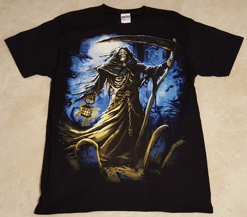 Men's Grim Reeper Crew Neck T-Shirt-S-M-L-XL-2XL - 第 1/11 張圖片