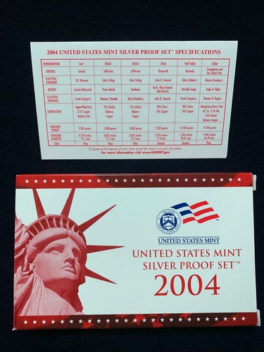 2004 US Mint Silver Proof Set 11 Piece Silver Set with State Quarters - Picture 3 of 3
