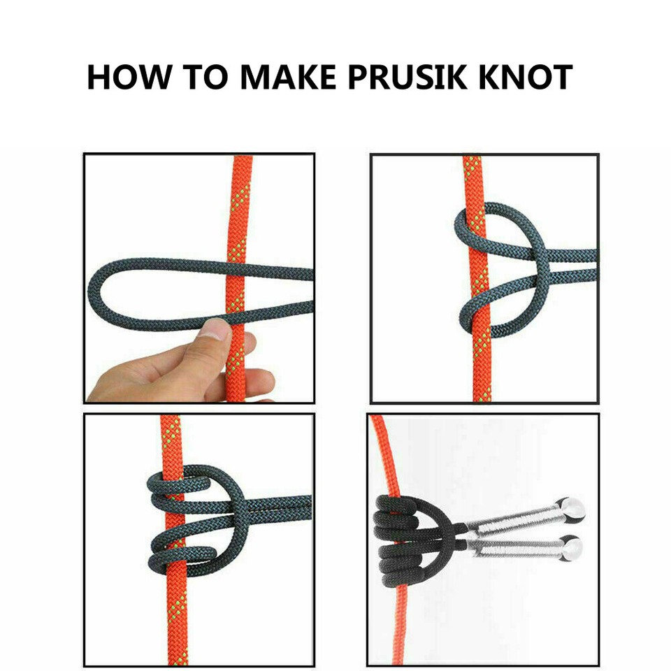 Climbing Locking Carabiner Rescue Eye to Eye Loop Prusik Rock Climbing ...