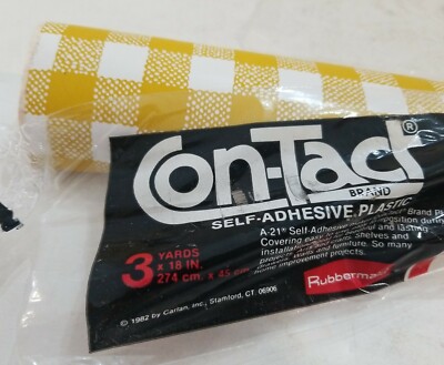 Con-tact PaperPlaid Checker Vintage 1982 3 Yard Drawer Cabinet Liner Rubbermaid 