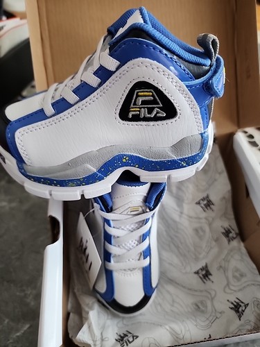 NEW in Box Infant's FILA Sneakers Size 6.5 GRANT HILL 2 - WHITE N BLUE LEMO - Picture 5 of 16