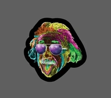 Einstein Sticker Trippy Neon School College Smart Science Gift Waterproof NEW