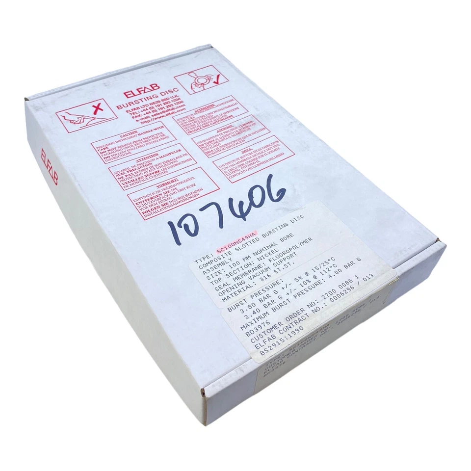 Elfab SC100NS49HA Disque De Rupture Fendu Composite 100Mm 4.0 Bar Elfab - Photo 2/4