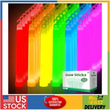 48 Pack 6 Inch Ultra Bright Large Glow Sticks 10 Hr+ Long Lasting Light Sticks