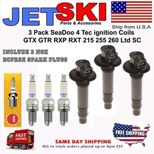 NEW 3-Pack SeaDoo 4-Tec Ignition Coil & NGK Plugs All 130 155 185 215 255 260 HP