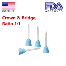 Dental Defend Type HP Crown & Bridge 50 x Mixing Tips 1:1 Blue/White
