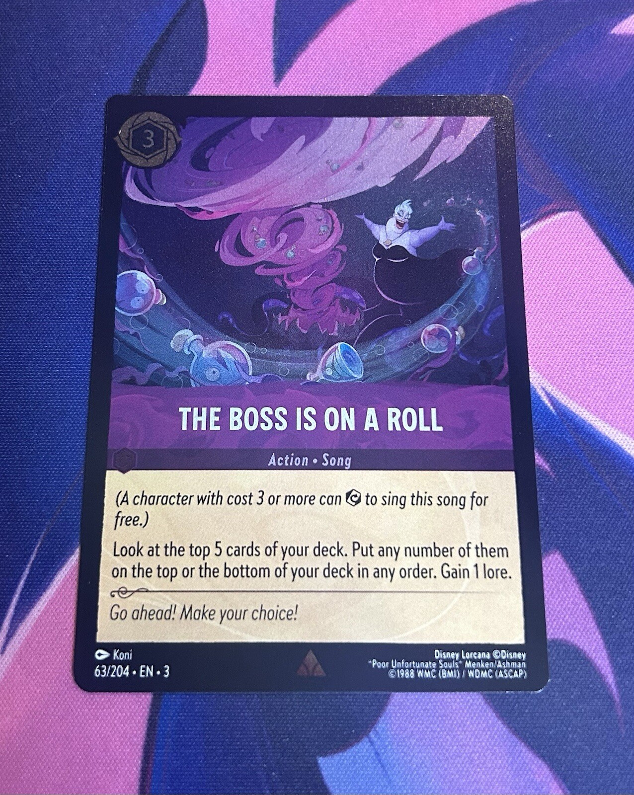 The Boss Is On A Roll Cold Foil 63/204 Lorcana Into The Inklands NM