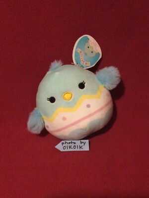 WoW 5  JUSTINE Chick Chicken Blue Color Easter Egg Squishmallow Plush Toy 2022