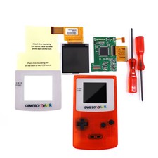 22 Colors GBC 5 Level Brightness Backlight LCD Screen Kit GBC Shell -White Lens