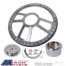 14 9-bolt Chrome Whalf Wrap Pvc Steering Wheel Adapter For Chevygm 69-94 Bk 14 9-bolt Chrome Whalf Wrap Pvc Steering Wheel Adapter For Chevygm 69-94 Bk