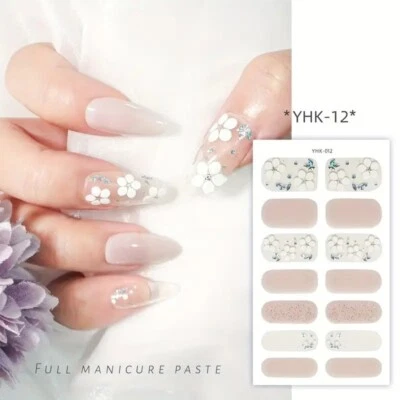 Nail Art Stickers Self-Adhesive DIY Wraps Full Cover Gel Polish Daisy (YHK12)