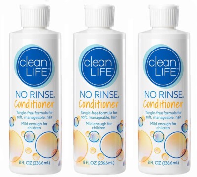Clean Life No Rinse Conditioner 8 Fl. Oz Each Bottle - 3 PACK